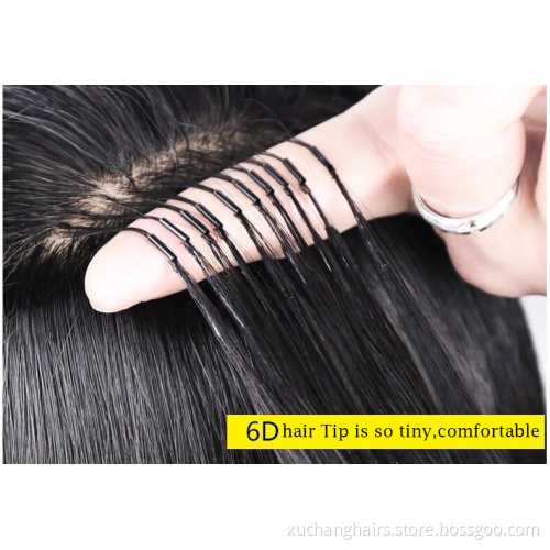 Double Drawn Pre-bonded 6d Hair Extensions Brazilian Natural Cuticle Aligned Remy Virgin 100% Human Hair